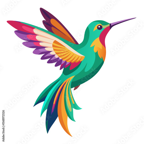 hummingbird and flowers