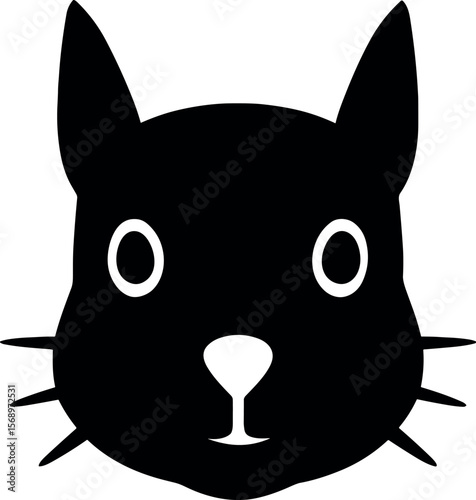 Squirrel Head vector black silhouette print design