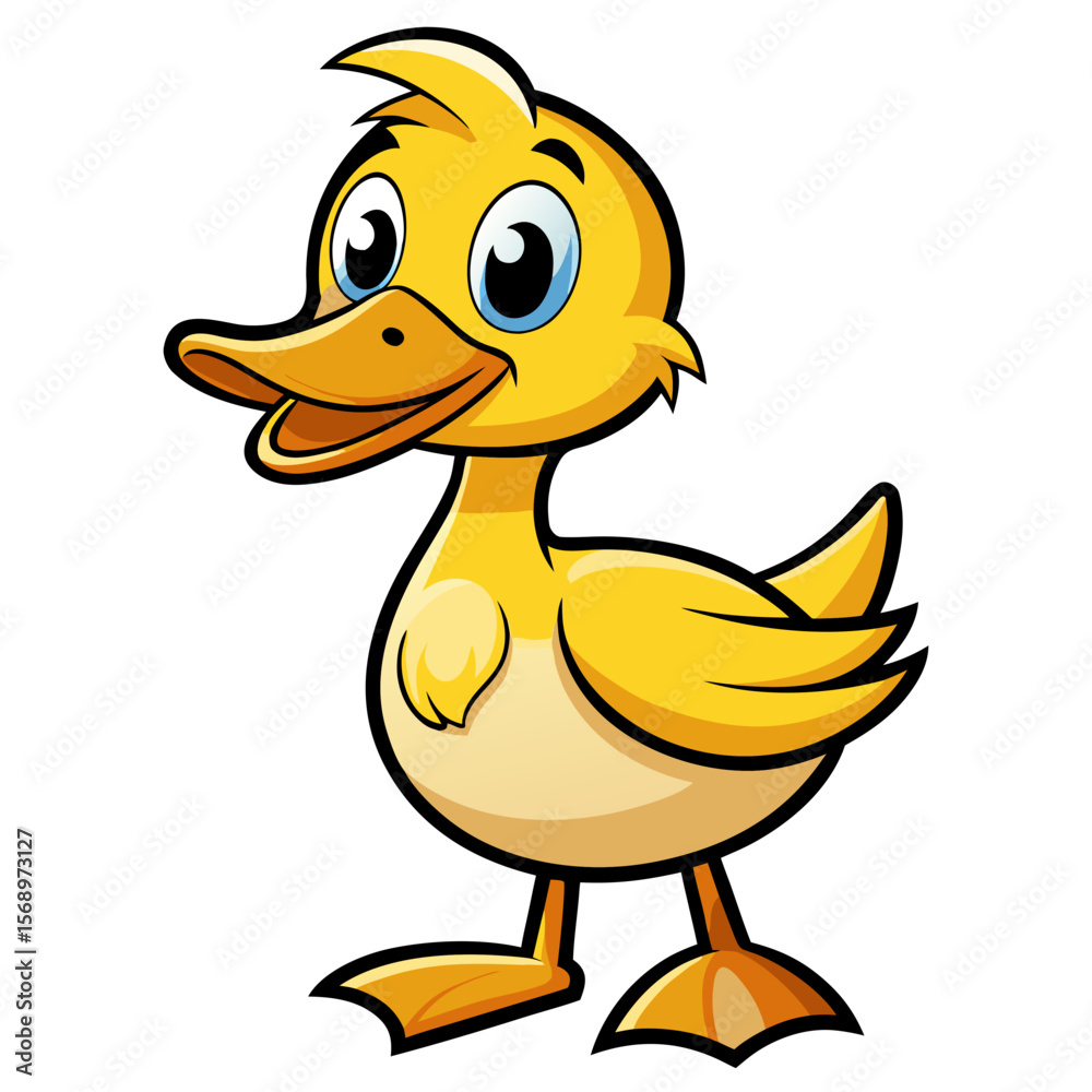 Fototapeta premium duck-with-yellow-coloring--cartoon-vector