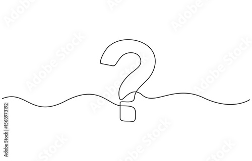 Question mark icon continuous one line drawing and minimalist style, Question mark one line art, hand drawn asking sign, idea continuous contour. Query FAQ concept, finding answer. Editable stroke.