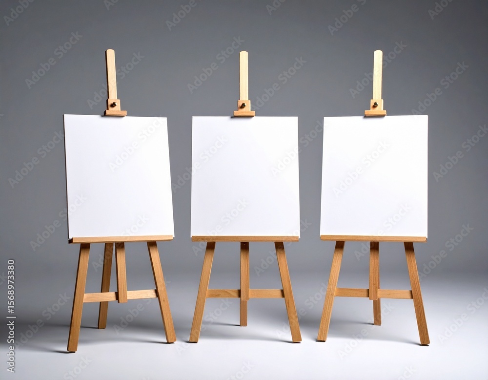 easel with blank canvas easel with blank canvas