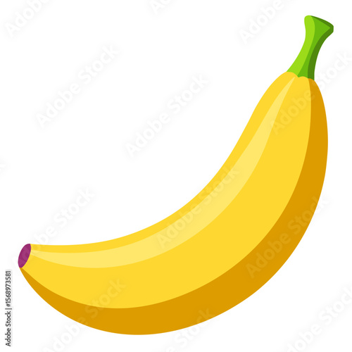 Healthy Banana Vector Art on Transparent Background - Fresh Organic Banana