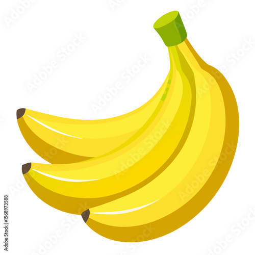 Healthy Banana Vector Art on Transparent Background - Fresh Organic Banana