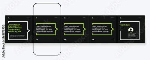 Set of LinkedIn carousel post, social media Instagram carousel post, modern and editable business carousel template design	