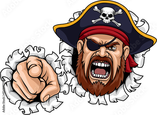 Pirate Captain Pointing Car...
