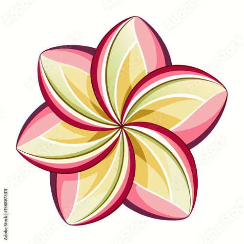 plumeria-vector-flower--symmetrical-petals white background