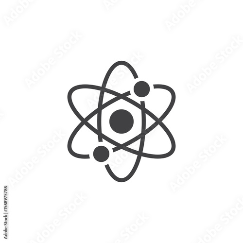 Atom science solid vector icon