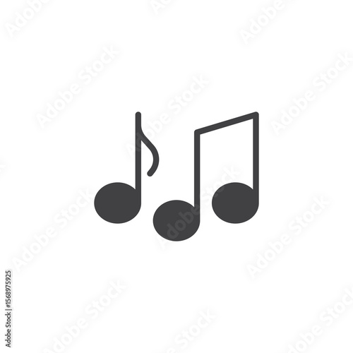 Music notes solid glyph icon