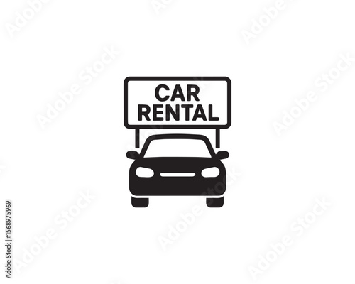 Car Rental icon vector art illustration