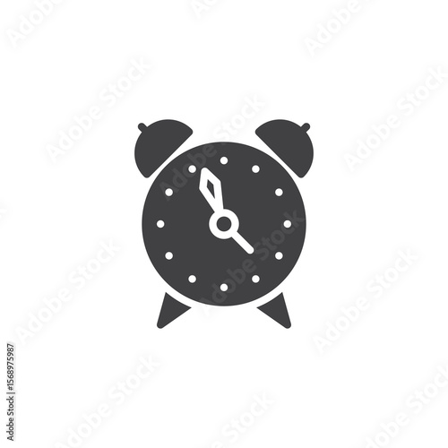 Alarm clock solid vector icon