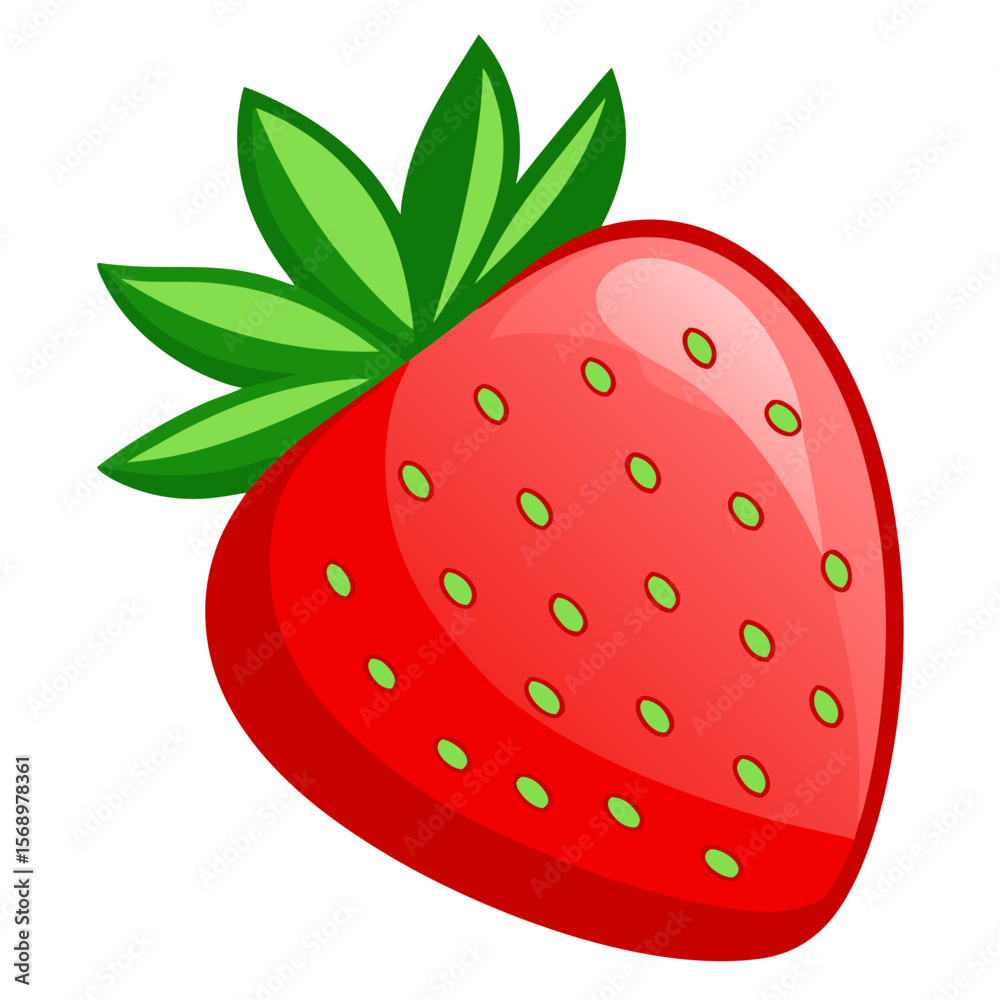 Obraz premium Sweet Strawberry Vector Illustration on Transparent Background