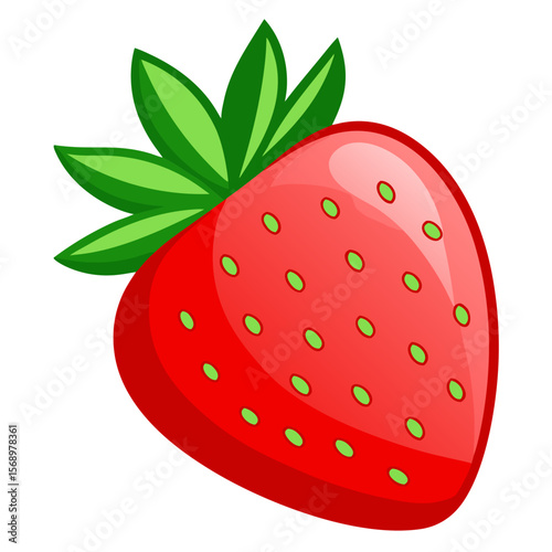 Sweet Strawberry Vector Illustration on Transparent Background

