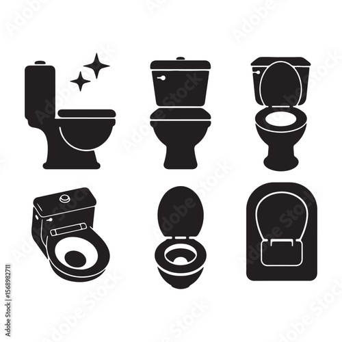 Various toilet designs with sparkling clean indicators lavatory sanitary ware