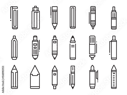 Minimalist highlighter line art perfect for digital design
