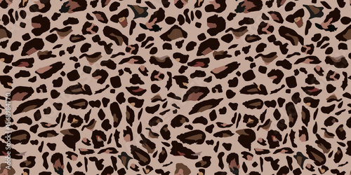 Leopard skin pattern, seamless stylized animal skin background. Vector seamless background with leopard fur spots. Stylish wild animal print for textiles, fashion,decor or backgrounds and design
