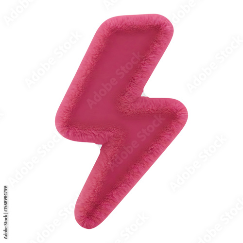 Wallpaper Mural Plush Power A Velvet red Lightning Bolt in 3D Background PNG Torontodigital.ca