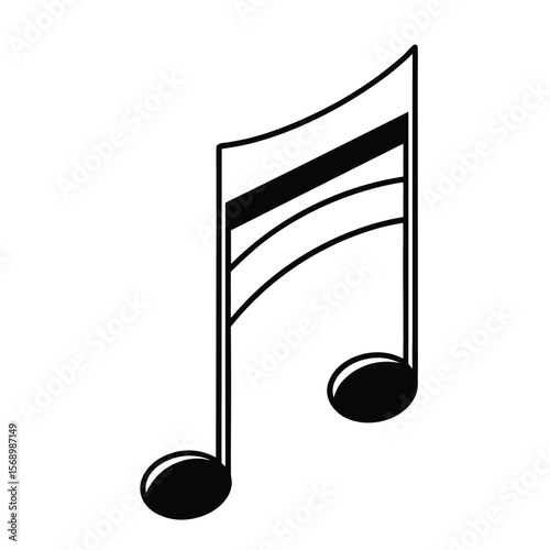 Music notes silhouette-icon vector on white background