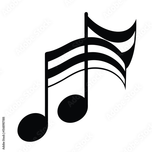 music notes silhouette icon vector on white