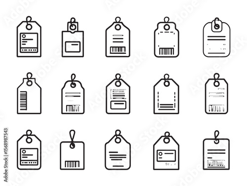 Minimalist price tag line art vector for ecommerce design