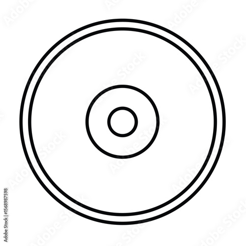 Cd disk line art icon vector on white background