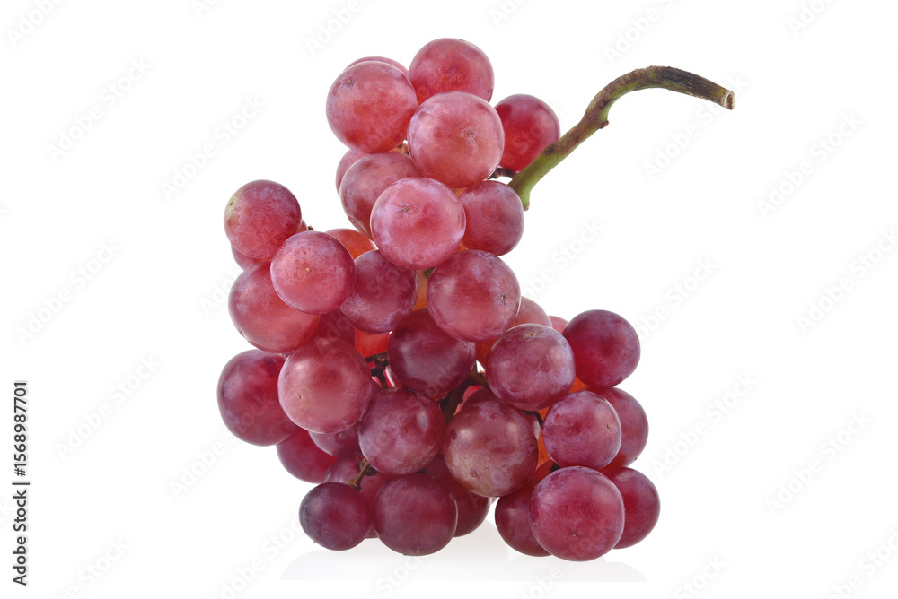 Fototapeta premium red grapes isolated on white background.