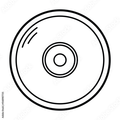 cd disk line art icon vector on white background