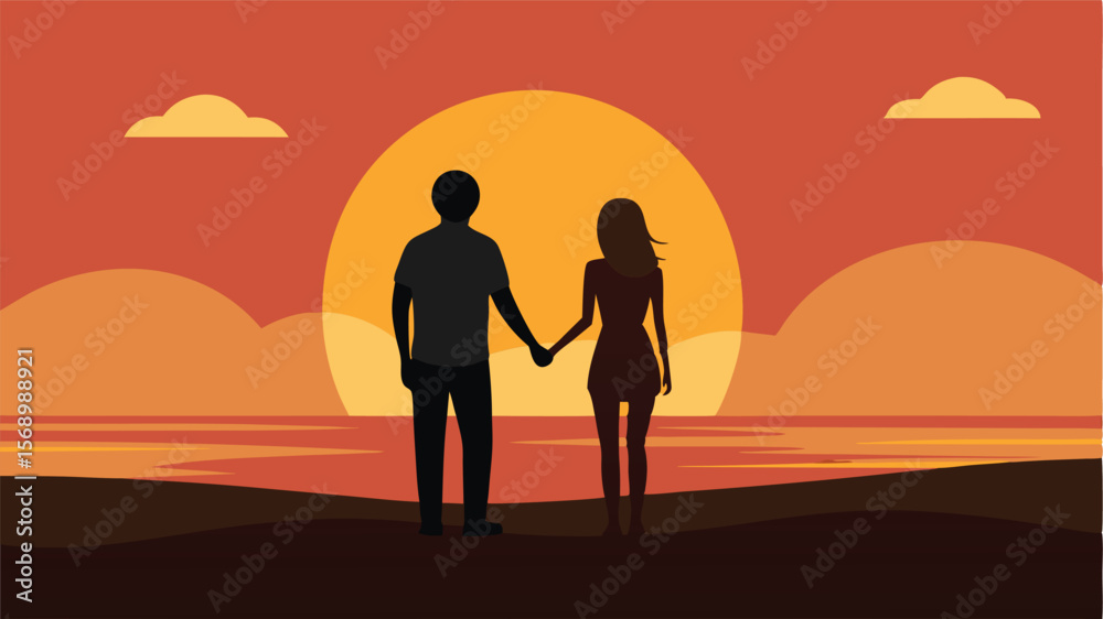 Fototapeta premium couple on the beach