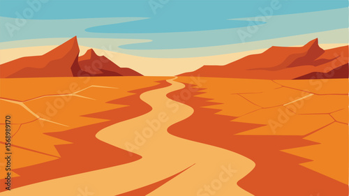 vector illustration of a desert landscape