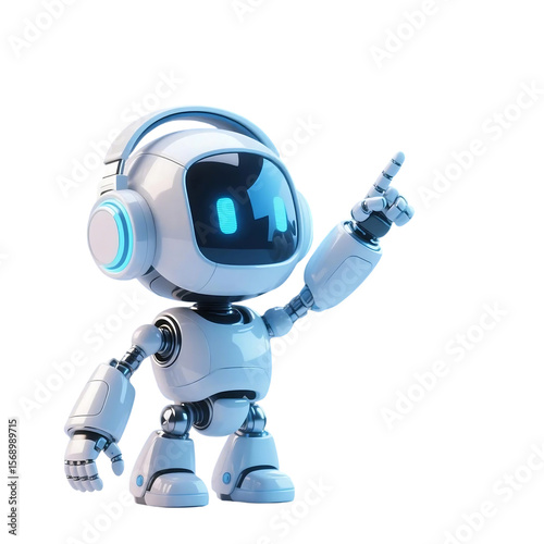 A cute AI robot character performing various business and finance activities, GPT chatbot icon. Artificial intelligence, trendy technology, support service, funny automation computer 