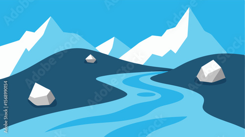 winter mountain landscape with snow