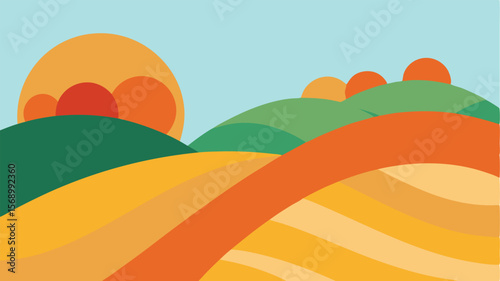 vector illustration of a rural landscape