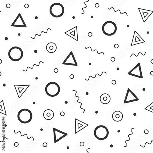 Seamless geometric pattern with play and control media arrow button icons for web design
