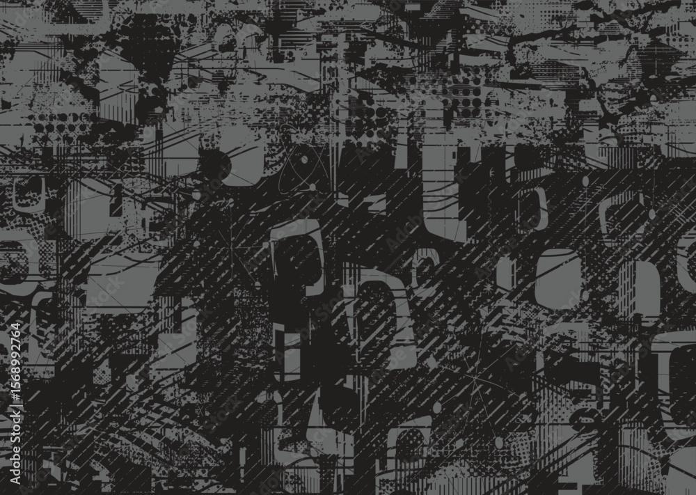 Fototapeta premium Glitch distorted geometric shape . Noise destroyed logo . Trendy defect error shapes . Glitched frame .Grunge textured . Distressed effect .Vector shapes with a halftone dots screen print texture. 