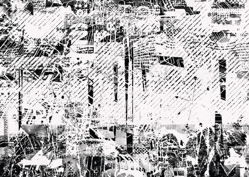 Glitch distorted geometric shape . Noise destroyed logo . Trendy defect error shapes . Glitched frame .Grunge textured . Distressed effect .Vector shapes with a halftone dots screen print texture. 