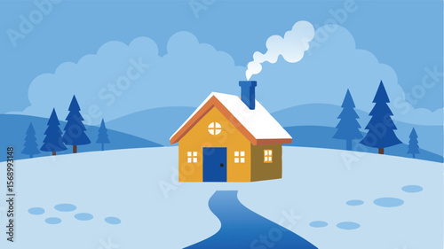 winter landscape with house