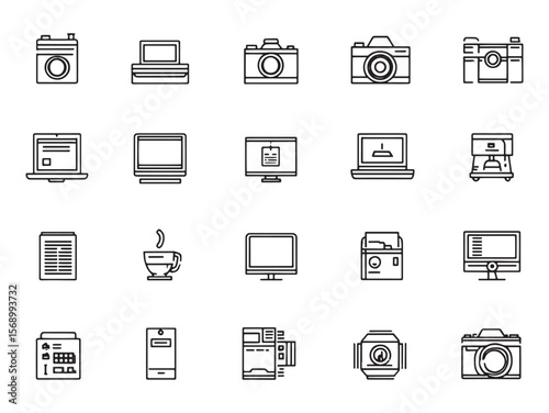 Minimalist style compare products line art vector drawing