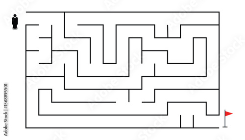 Find right way. puzzle game for kids. simple logic game. labyrinth conundrum. labyrinth maze game. find right path. kids game