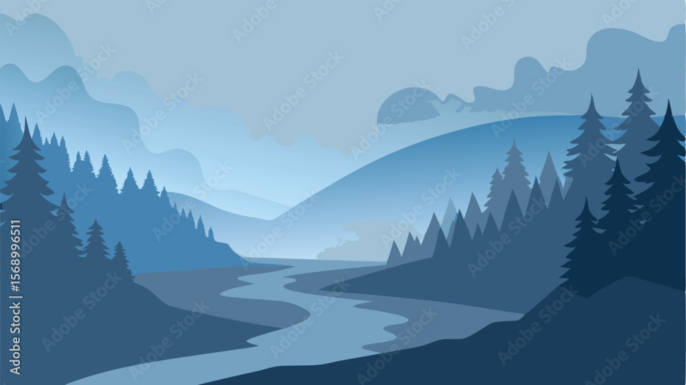 Obraz premium winter landscape with mountains