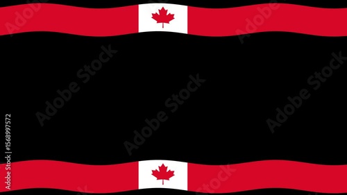 Background of Canadian Flag Flying Above and Below
