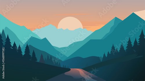 mountain landscape with mountains