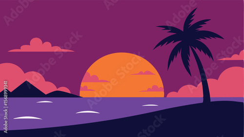 tropical beach with palm trees landscape