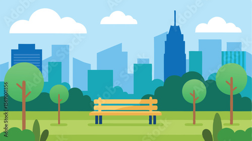 city landscape with trees