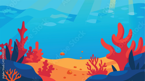 vibrant coral reefs visible in the shallow waters vector art