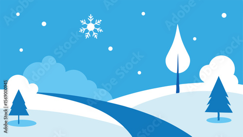 winter landscape with snow