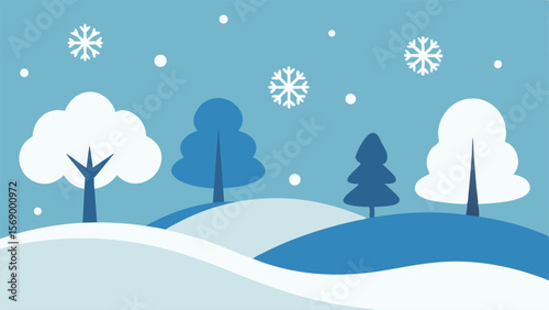winter landscape with snow