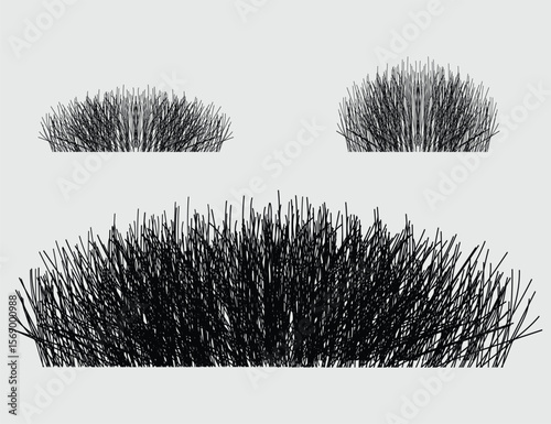 Grass Patch PNG Bundle – Colored & Grayscale Ground Cover