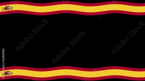 Spanish Flag Background Flying Above and Below
