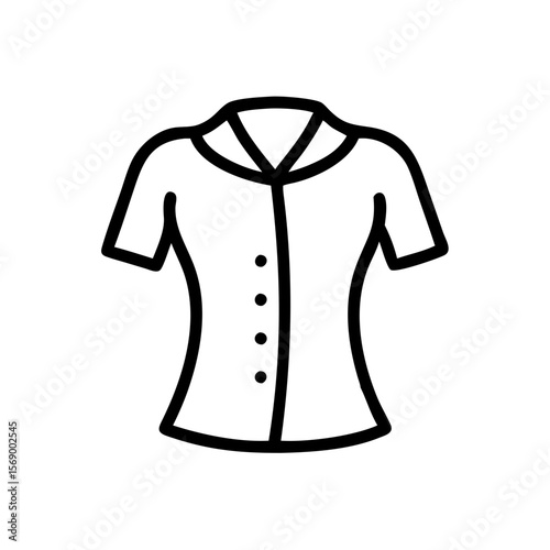 Women's blouse design in minimalist style with buttons  