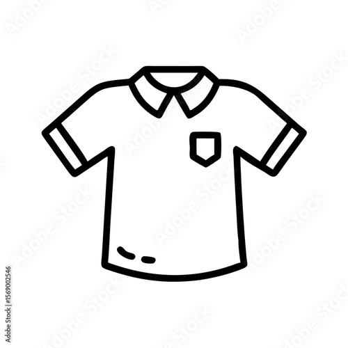 Simple line drawing of a polo shirt in minimalist style  