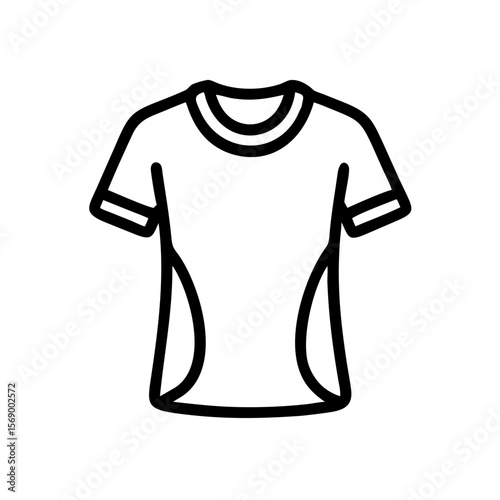 Outline of a t-shirt design in minimalist style for fashion icon  